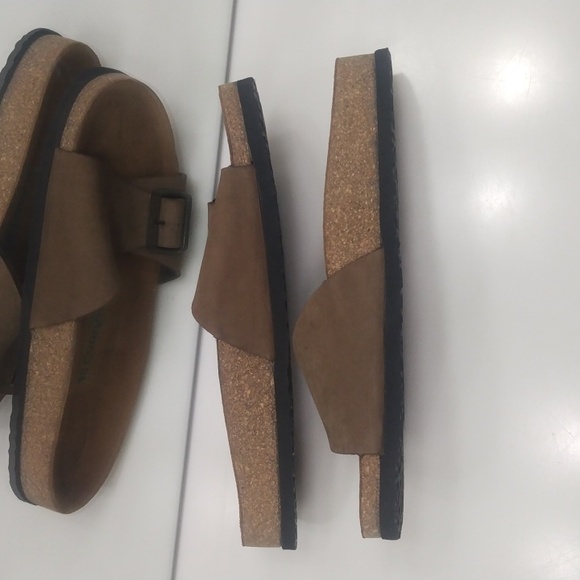 COMFORTFUSSE ADAL BROWN LEATHER ONE-STRAP SANDALS SIZE 10-10.5 - Picture 6 of 7